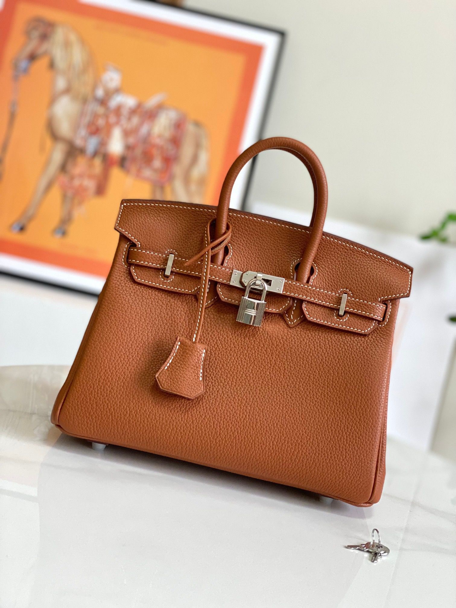 Hermès Birkin 30 Gold Brown Togo Leather Bag