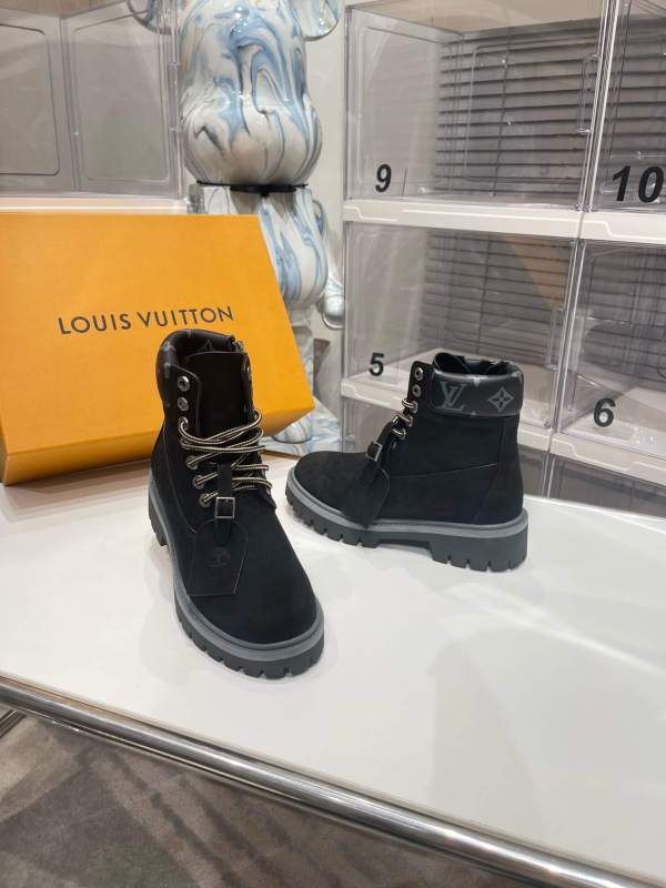 LV x Timberland Black Ankle Boot – Rugged Luxury Redefined