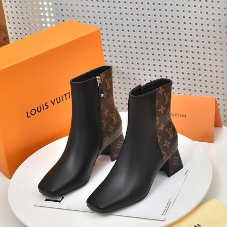 Louis Vuitton Silhouette Brown Black Ankle Boots