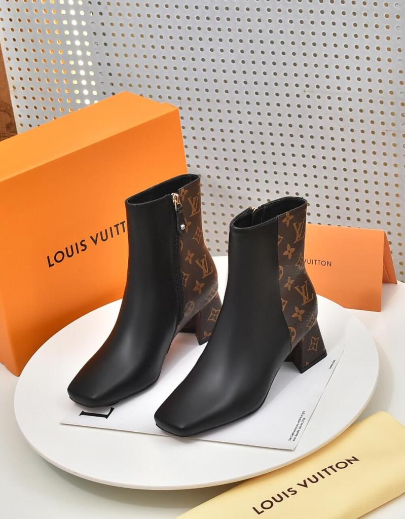 Louis Vuitton Silhouette Brown Black Ankle Boots