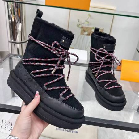 Louis Vuitton Aspen Platform Ankle Boots - Black Suede
