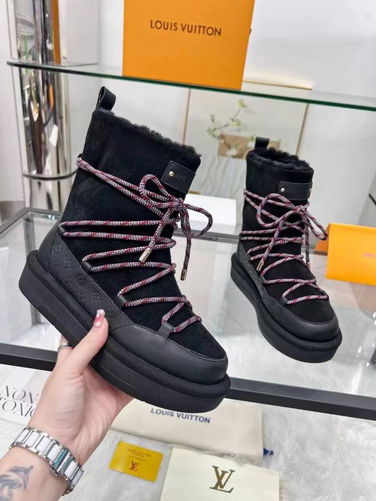 Louis Vuitton Aspen Platform Ankle Boots - Black Suede