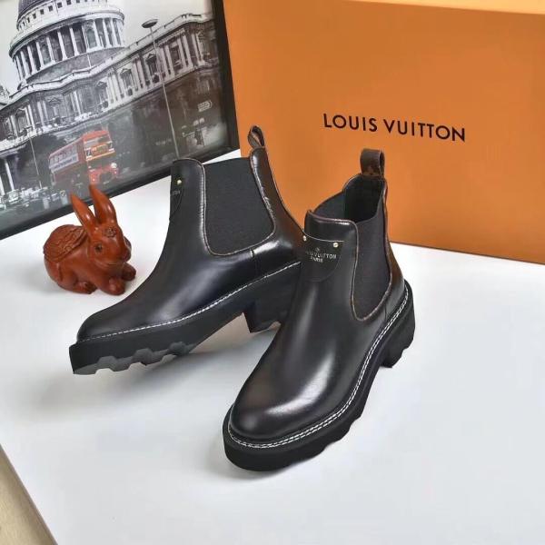 Louis Vuitton Beaubourg Ankle Boot Cacao Patent in Black
