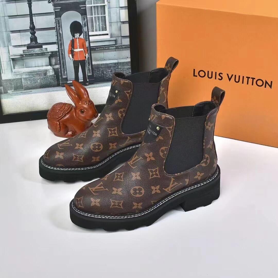 Louis Vuitton Beaubourg Monogram Ankle Boot – Brown Canvas Elegance - Image 8