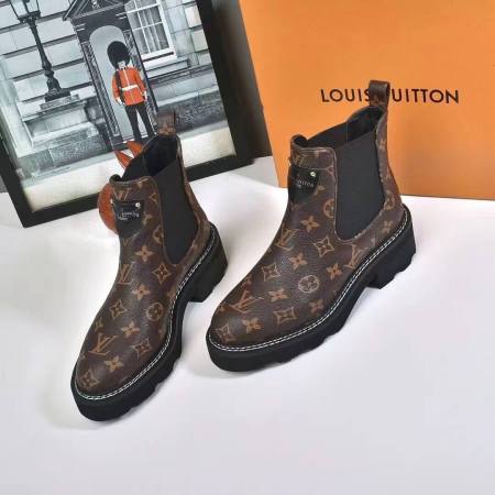 Louis Vuitton Beaubourg Monogram Ankle Boot – Brown Canvas Elegance
