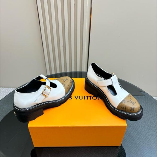 Louis Vuitton Beaubourg Platform Derby Shoes – White with Monogram Canvas Toe Cap