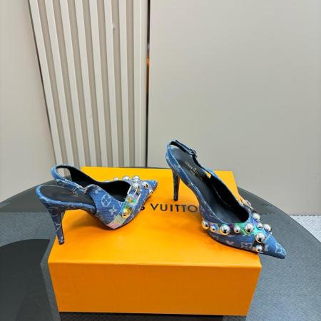 Louis Vuitton Blue Monogram Denim Stiletto Slingbacks – Bold Meets Luxe