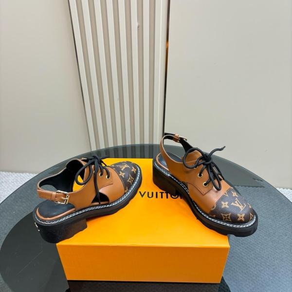 Louis Vuitton Brown Monogram Slingback Derby Shoes