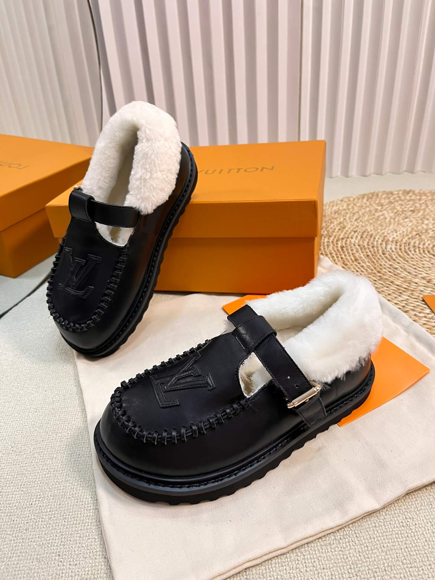 Louis Vuitton Colorado Comfort Mary Jane Shoes In Black– Shearling-Lined Luxury - Image 6