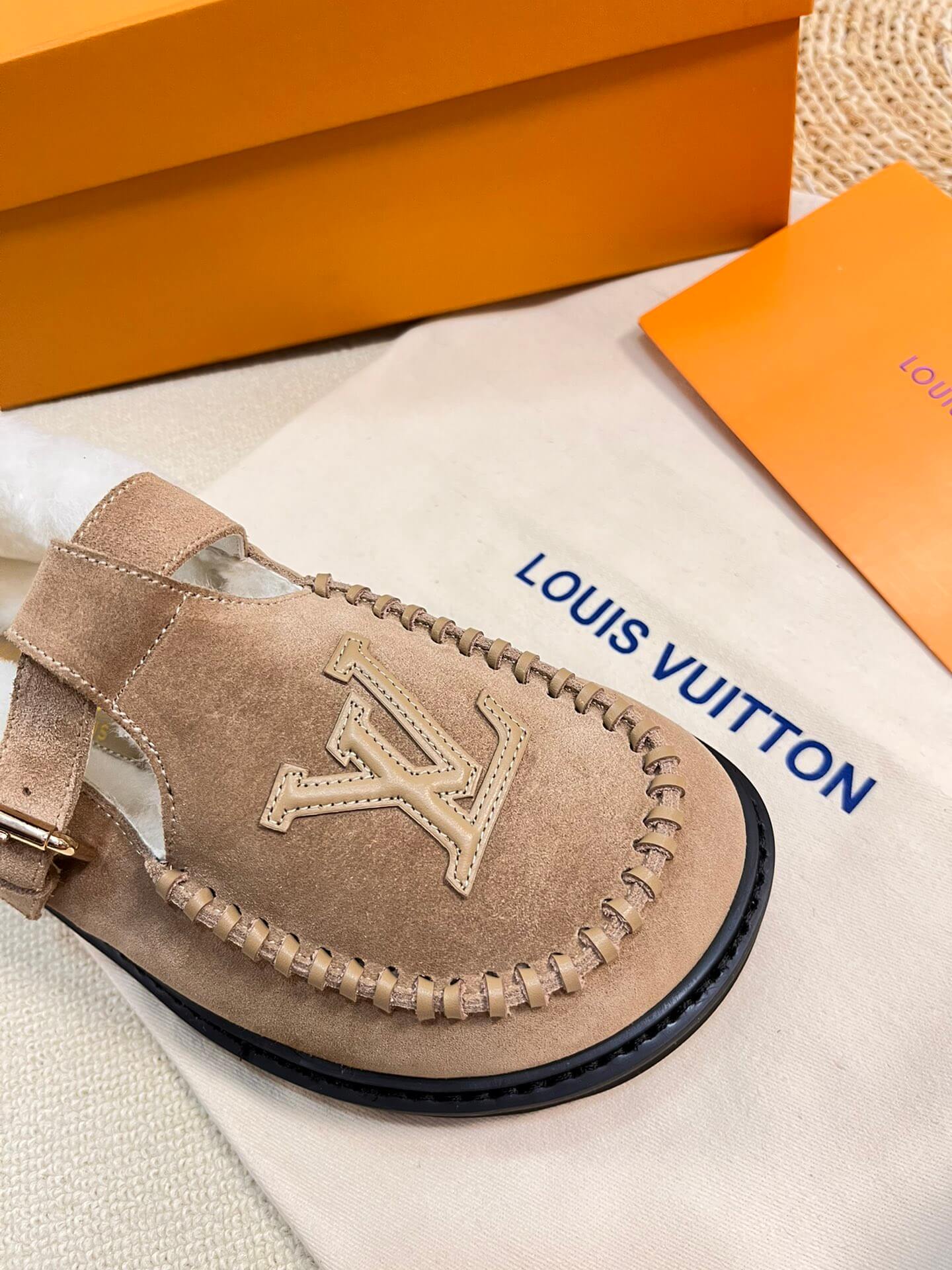 Louis Vuitton Colorado Comfort Mary Jane Shoes – Sand Beige Suede & Shearling - Image 5