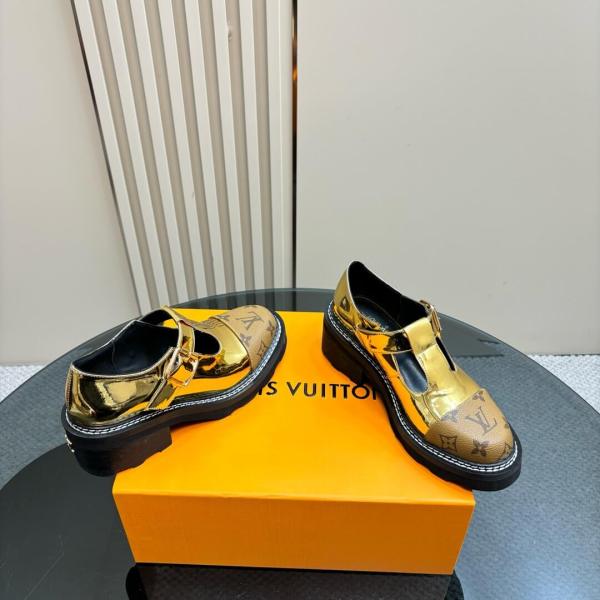 Louis Vuitton Gold Beaubourg Platform Derby Shoes