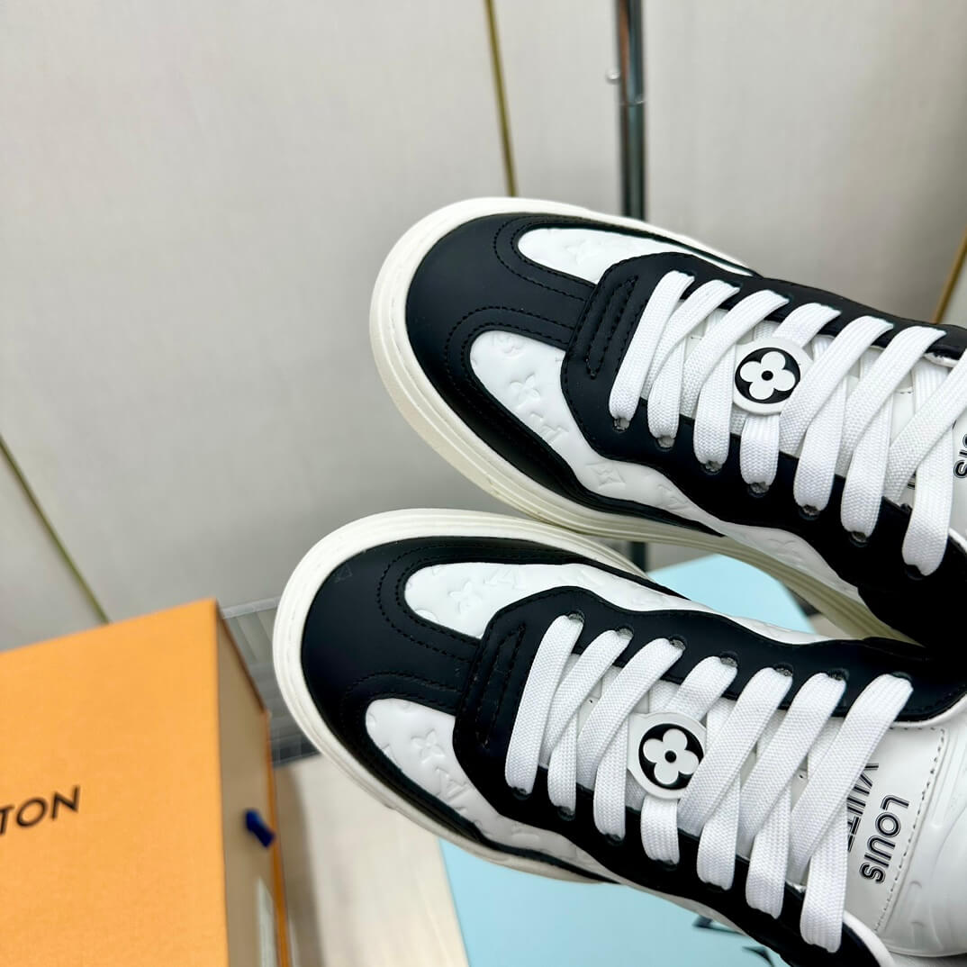 Louis Vuitton LV Groovy Platform Sneakers - Black & White Monogram Elegance - Image 8