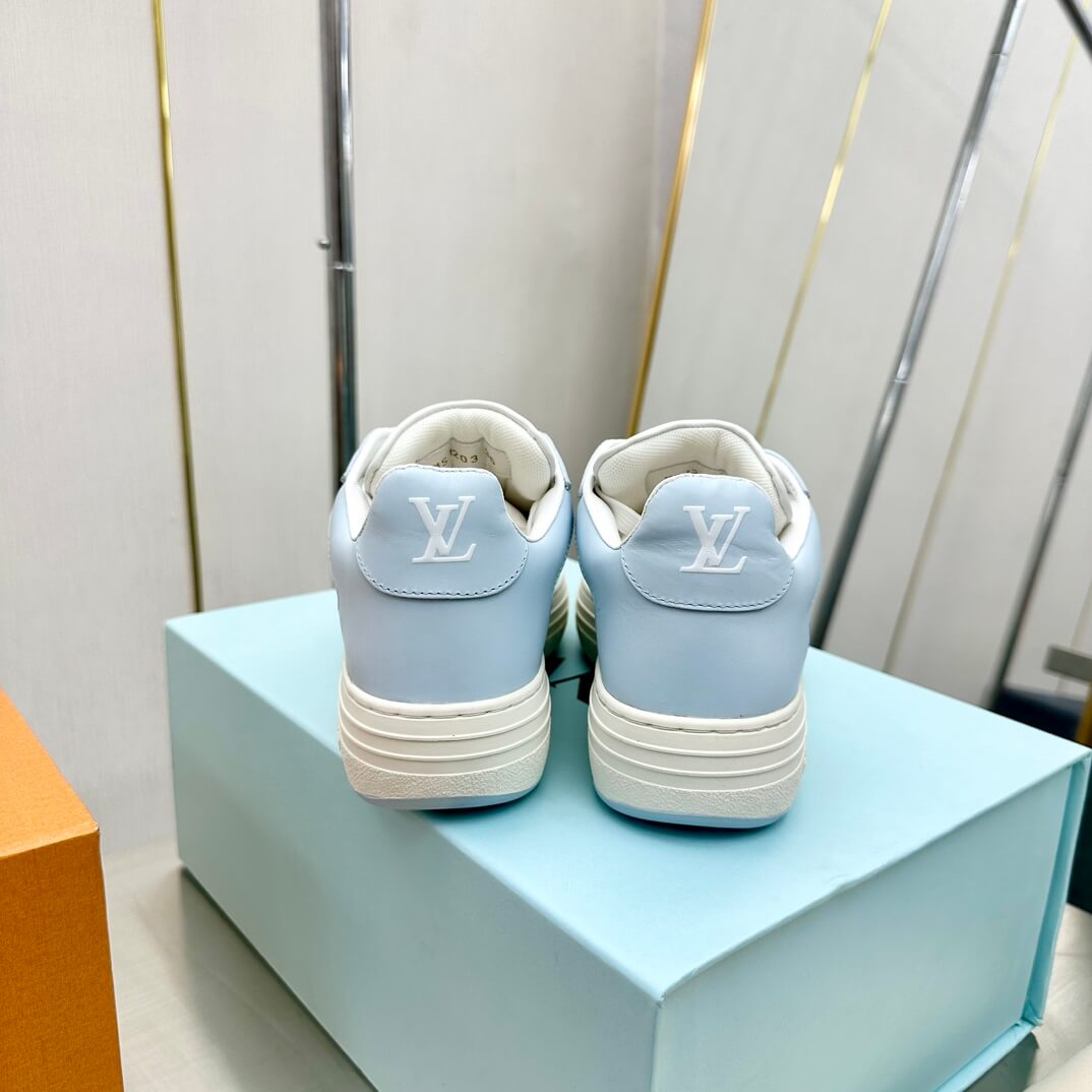 Louis Vuitton LV Groovy Platform Sneakers - Light Blue & White - Image 9