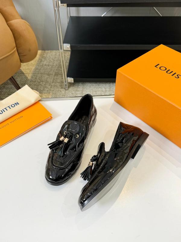 Louis Vuitton Monogram Patent Society Loafers For Women – Black