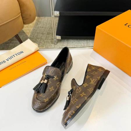 Louis Vuitton Monogram Society Loafers – Women's Elegant Tassel Slip-Ons