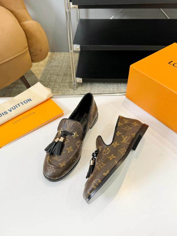 Louis Vuitton Monogram Society Loafers – Women's Elegant Tassel Slip-Ons