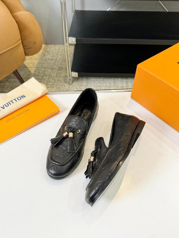 Louis Vuitton Monogram Society Loafers in Black – Elegant Tassel Detailing