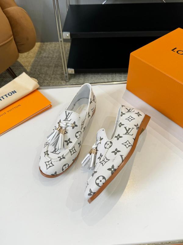 Louis Vuitton Monogram Society Loafers in White for women.