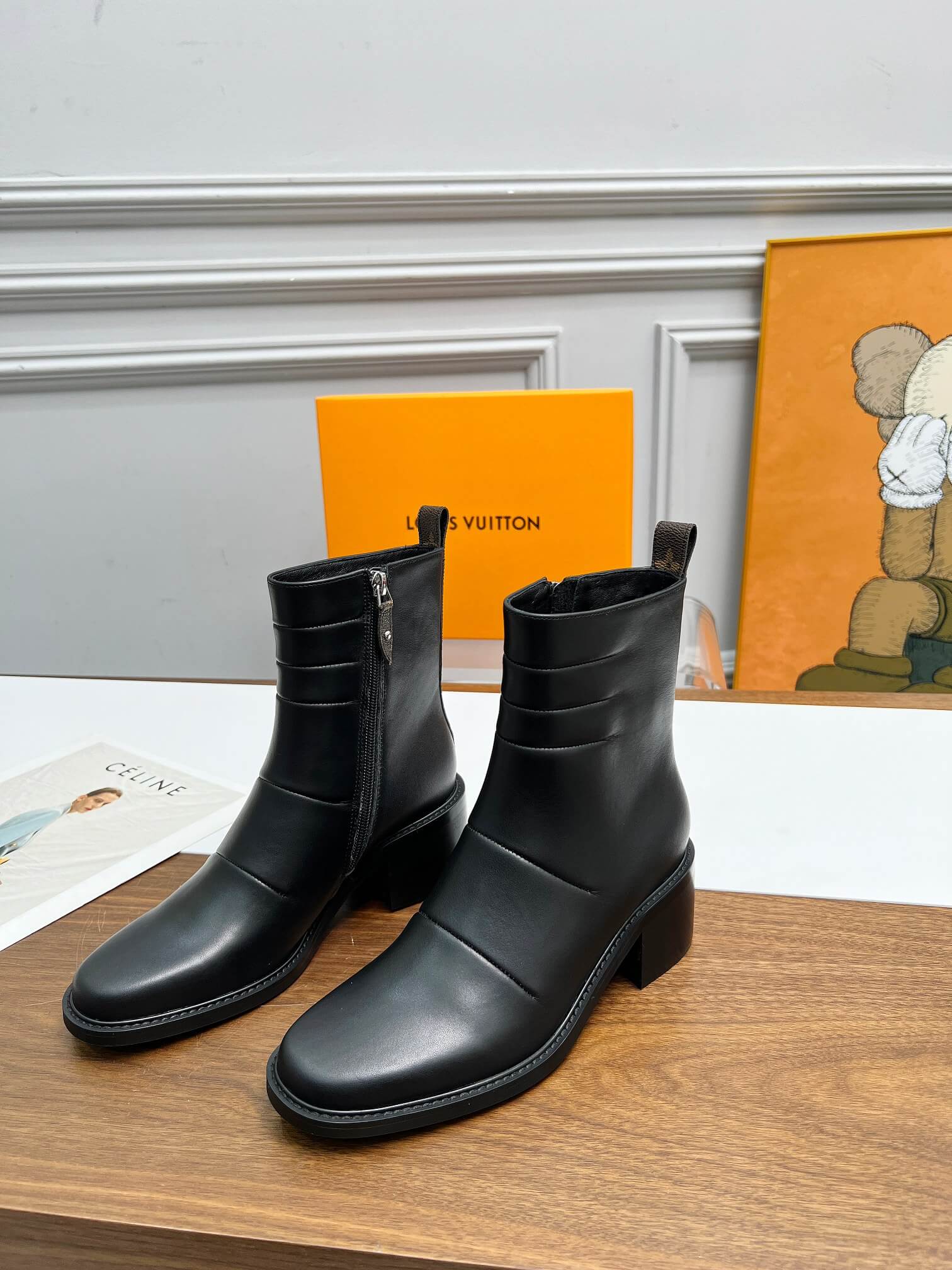 Louis Vuitton Silhouette Ultra Ankle Boots with Back Zipper – Black