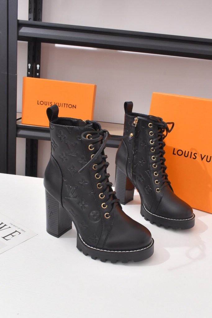 Louis Vuitton Star Trail Ankle Boot in Black Monogram Empreinte Leather
