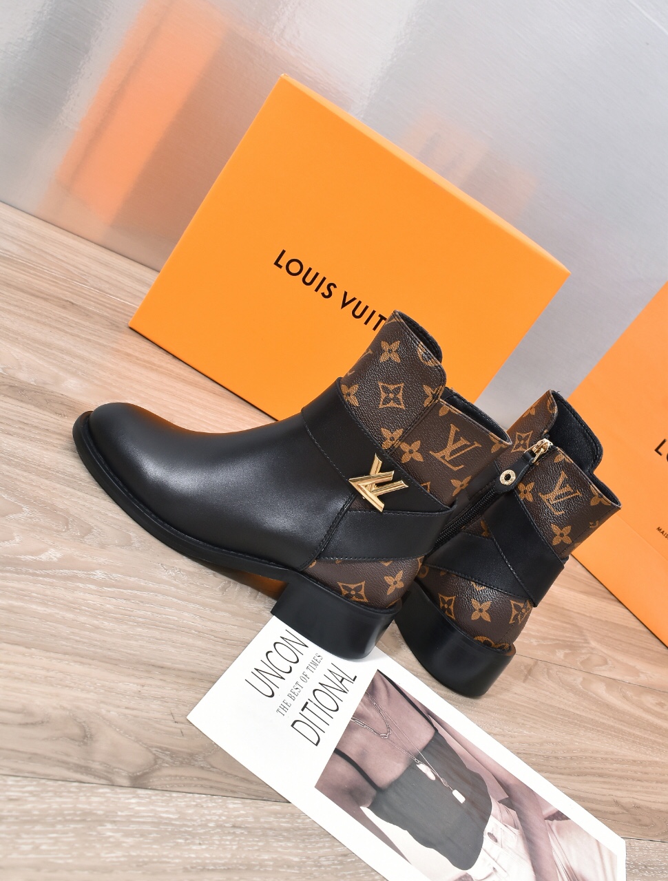 Louis Vuitton Westside Ankle Boot for Women in black with Monogram canvas detailing - Image 4