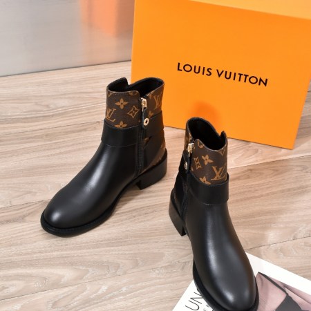 Louis Vuitton Westside Ankle Boot for Women in black with Monogram canvas detailing