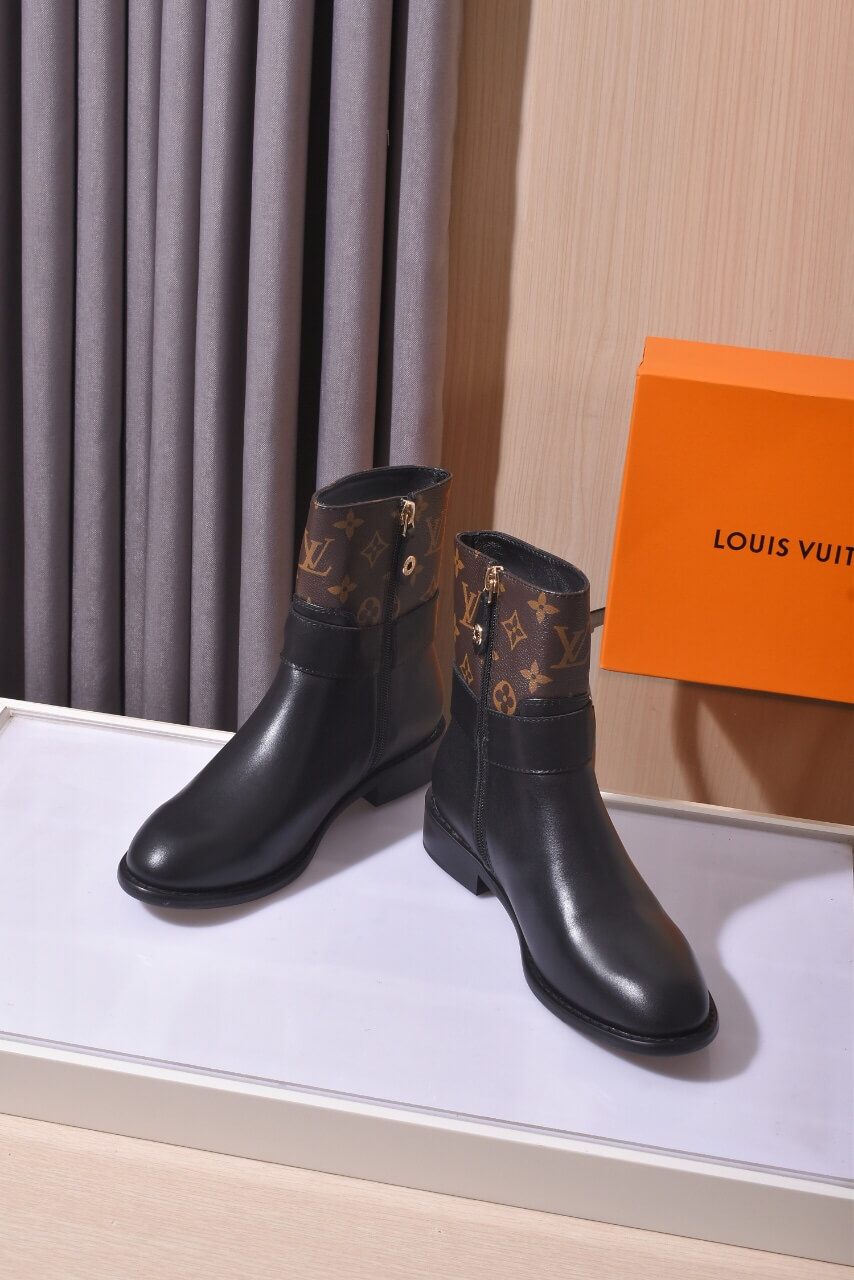 Louis Vuitton Bota Westside Monogram Flat Ankle Boot – Black