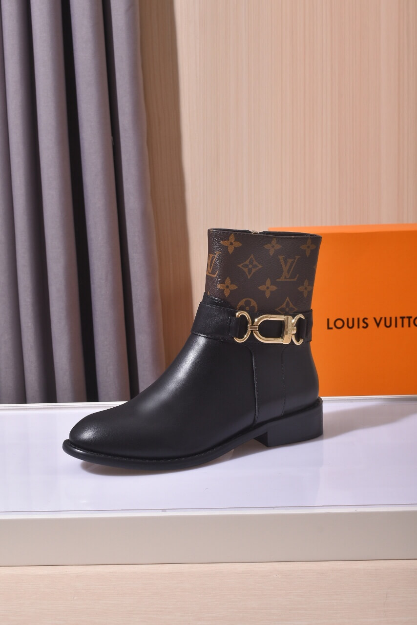 Louis Vuitton Bota Westside Monogram Flat Ankle Boot – Black - Image 2