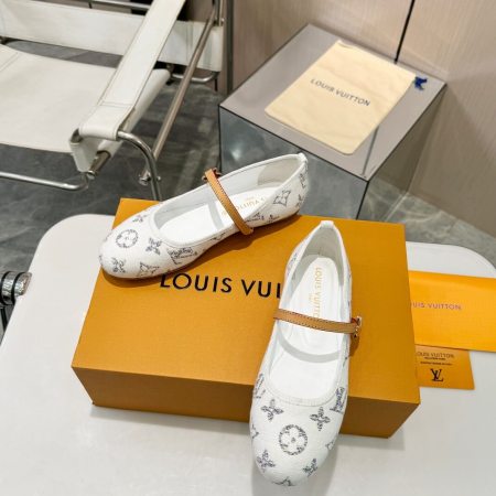Louis Vuitton White Monogram Denim Flats