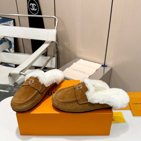 Louis Vuitton Women's Paseo Flat Comfort Sandals in Chestnut Suede