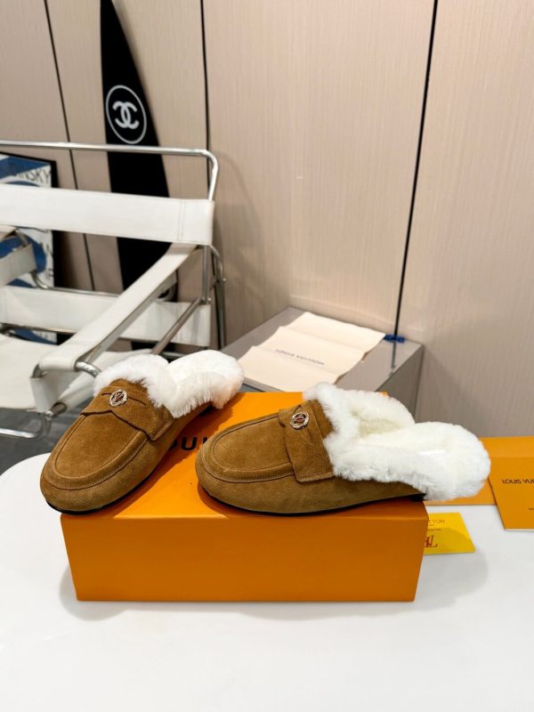 Louis Vuitton Women's Paseo Flat Comfort Sandals in Chestnut Suede