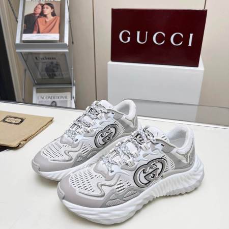 Gucci Grey White Ripple Trainer