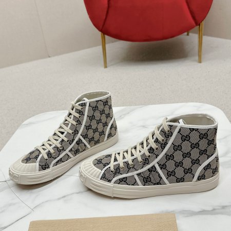 Gucci Julio Brown GG Canvas High Top Trainer