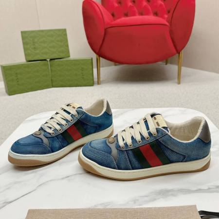 Gucci Screener Light Blue Denim Trainer