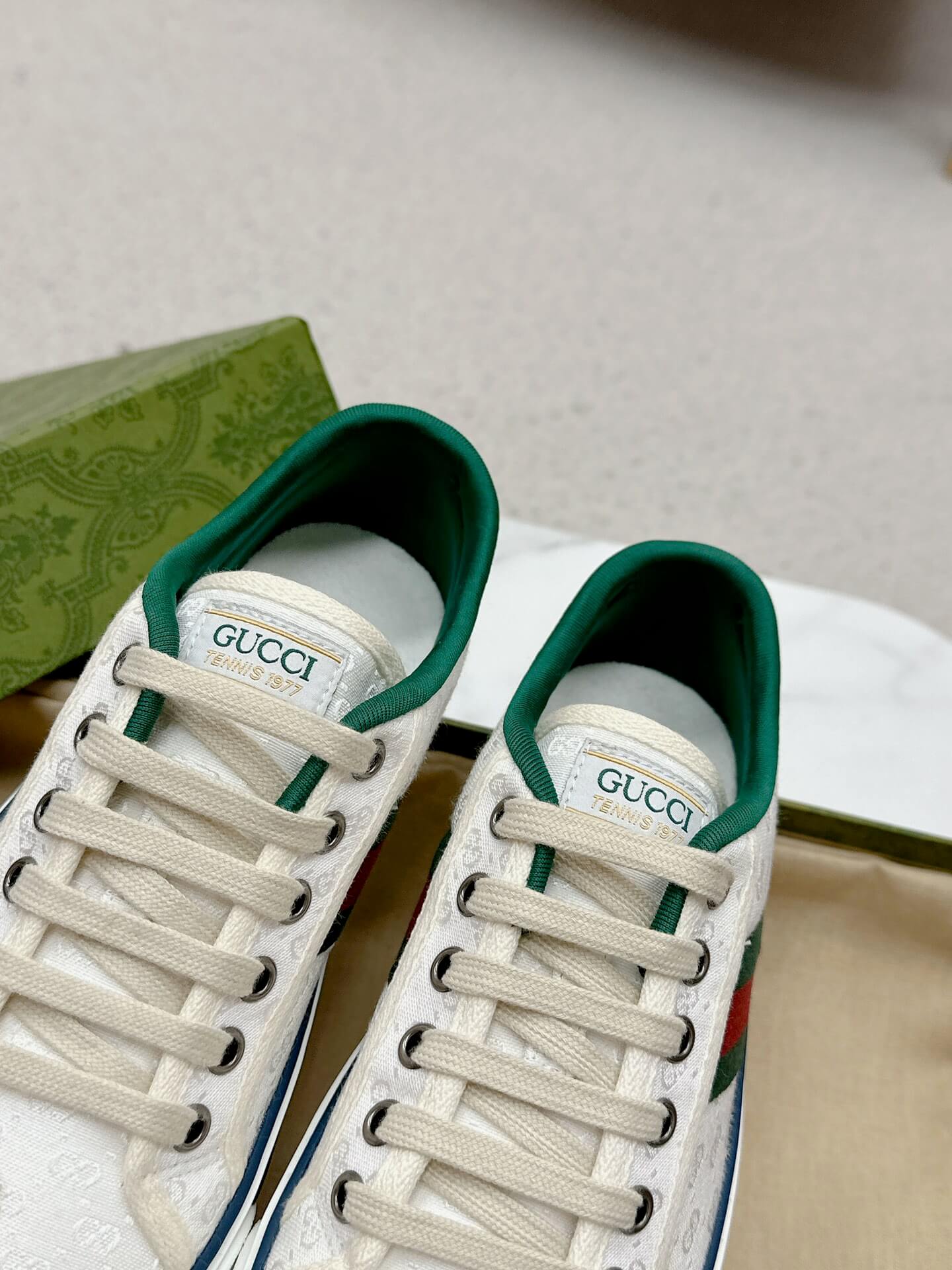 Gucci Tennis 1977 White GG Canvas Sneaker - Image 4