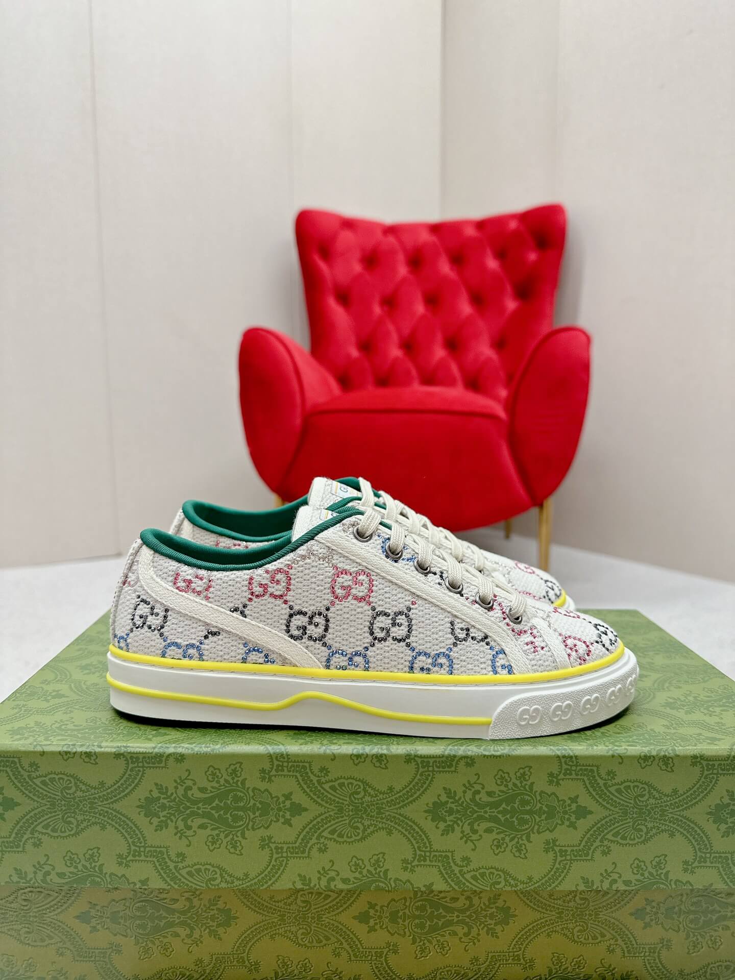 Gucci Women's Gucci Tennis 1977 Sneaker with Rhinestones - Image 8