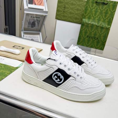 Gucci White Leather Interlocking G Sneaker