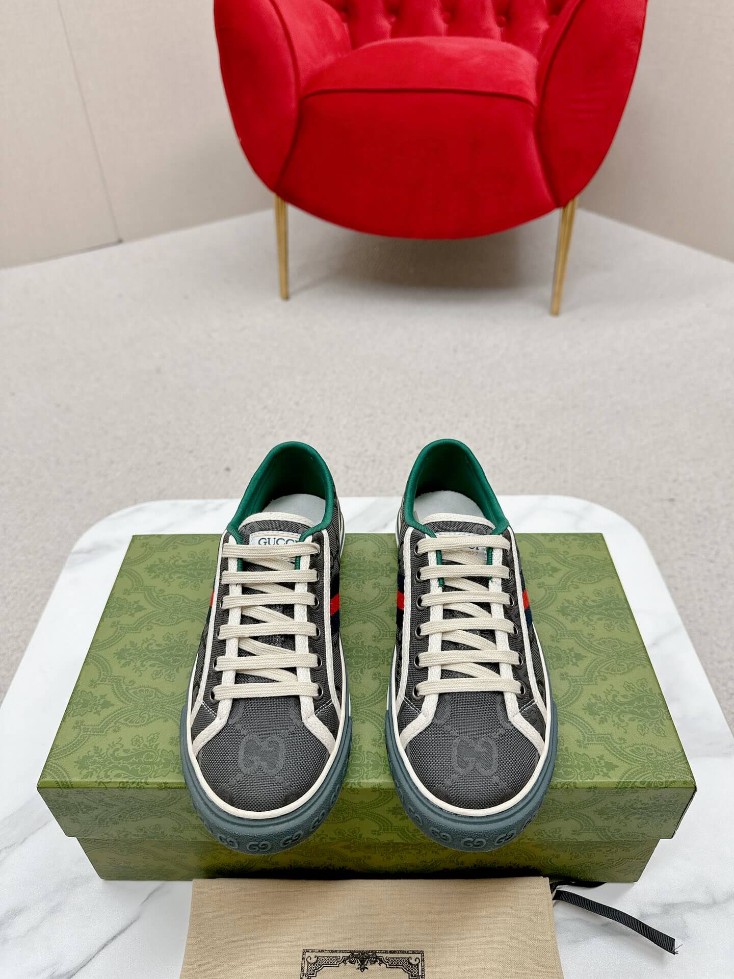 Gucci Women's Tennis 1977 Jumbo GG Sneaker in Grey - Image 9