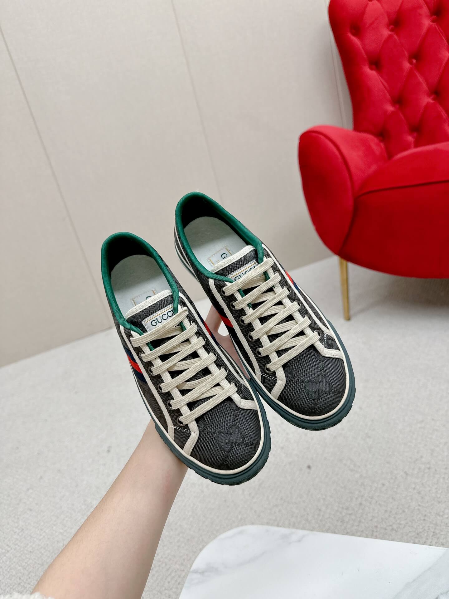 Gucci Women's Tennis 1977 Jumbo GG Sneaker in Grey - Image 7