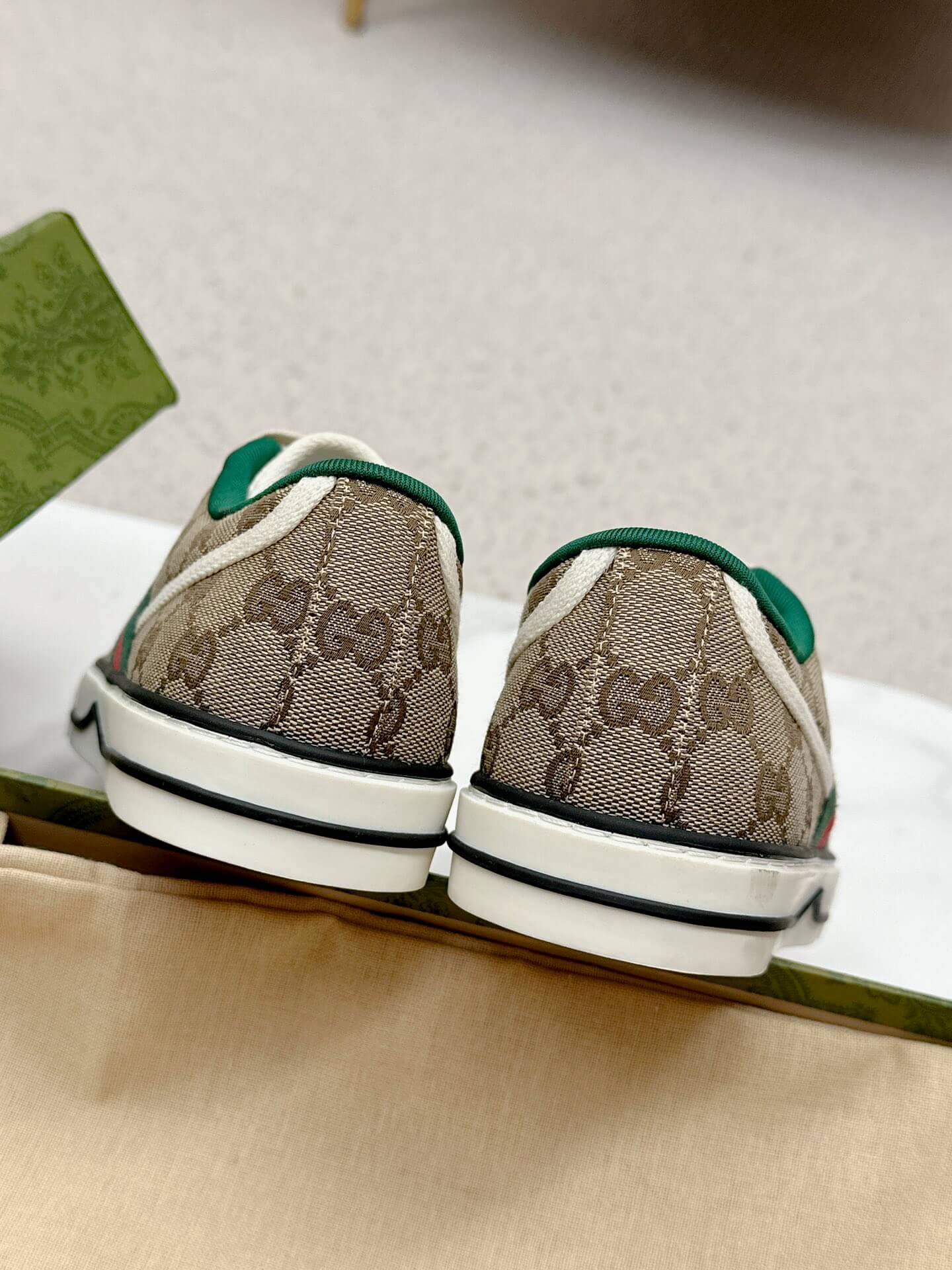 Gucci Women's Tennis 1977 Sneaker in Original Beige Ebony GG Canvas - Image 7