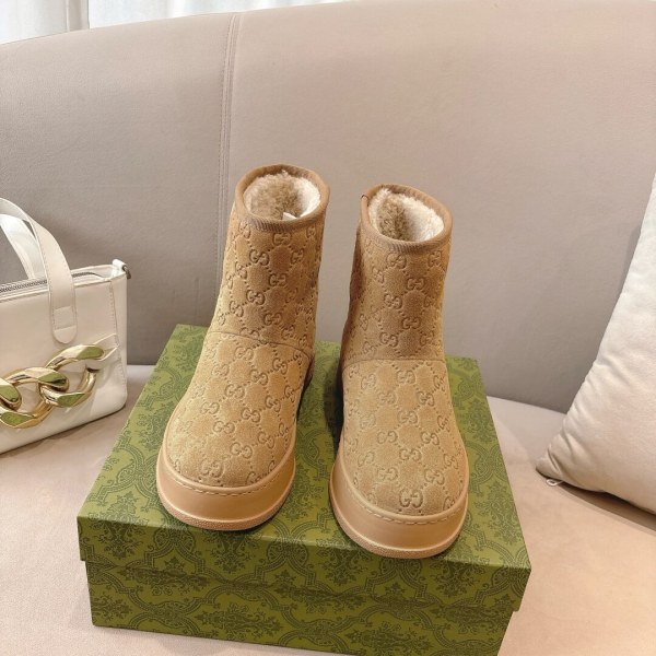 Gucci Women's Beige GG Suede Boot