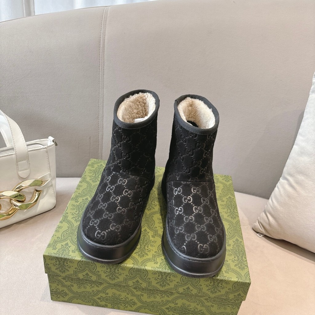 Gucci Women's Black GG Suede Boot