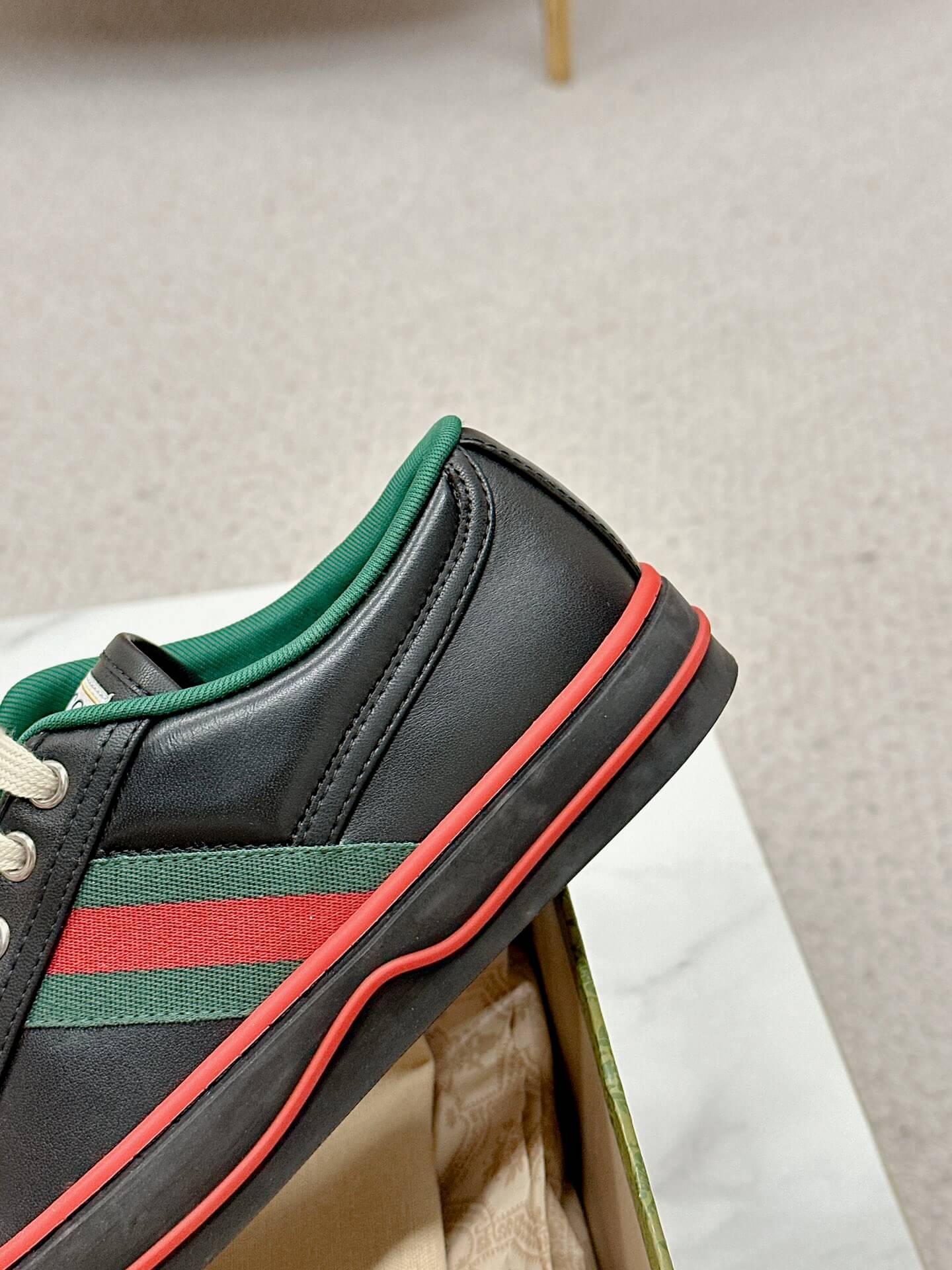 Gucci Women's Black Leather Tennis 1977 Sneaker - Image 2