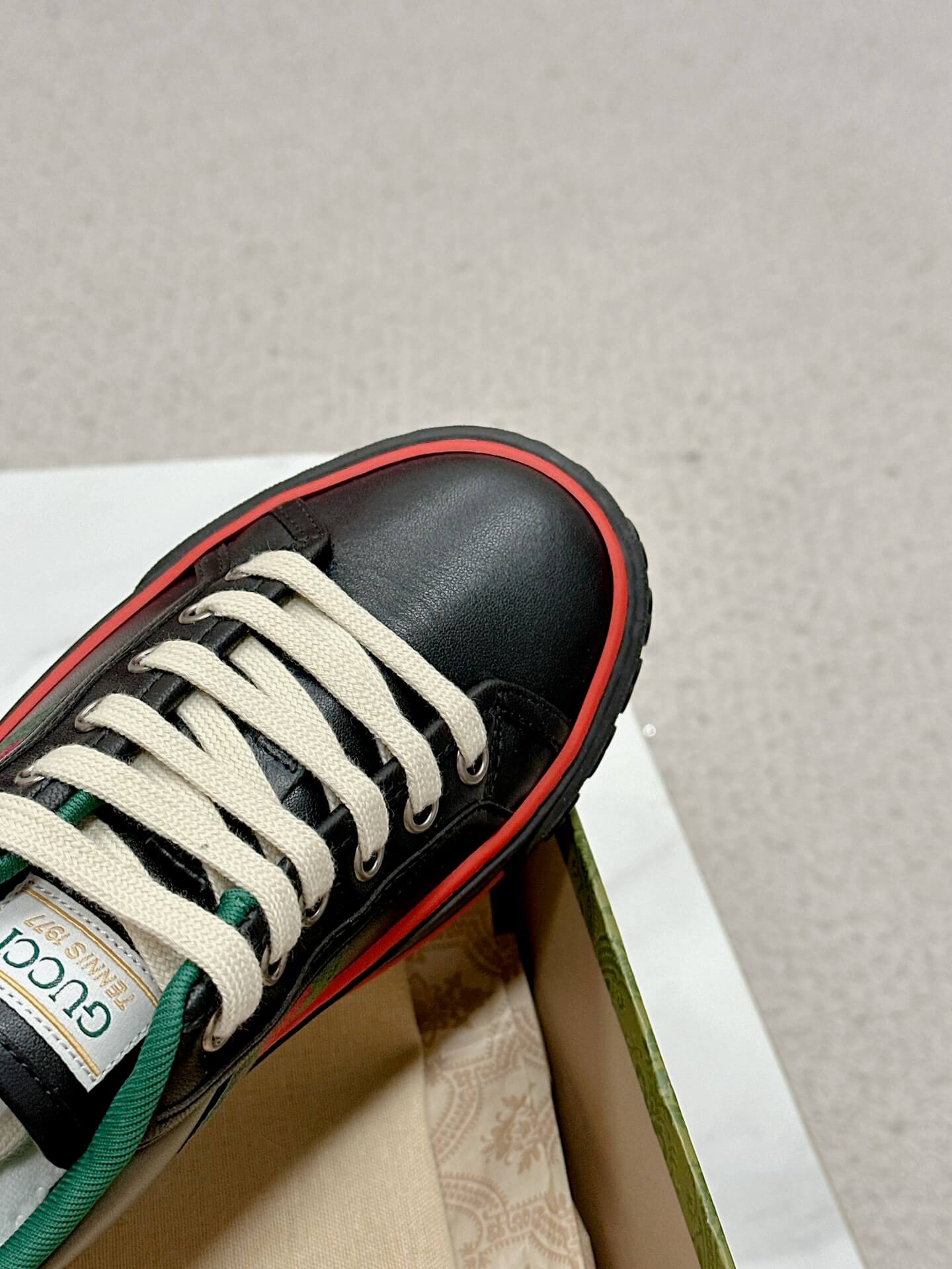 Gucci Women's Black Leather Tennis 1977 Sneaker - Image 3