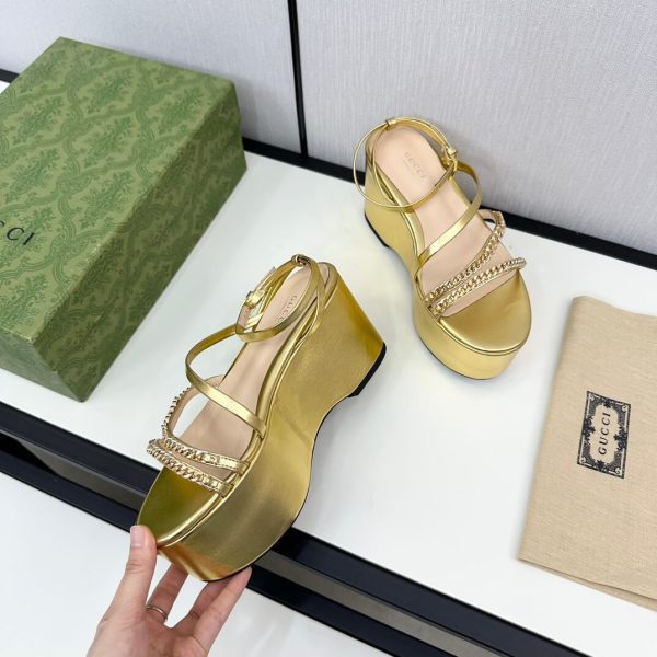 Gucci Women's Gold Signoria Platform Sandal