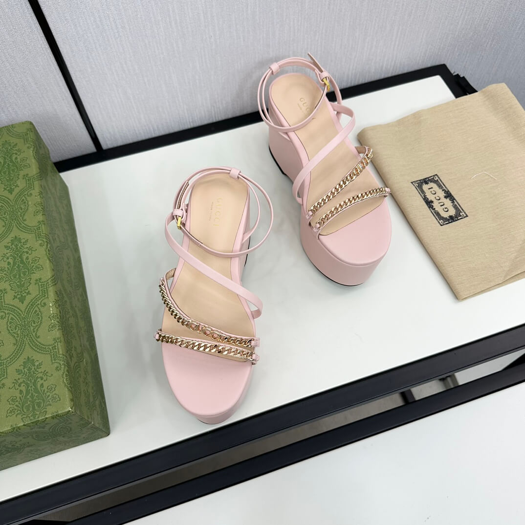 Gucci Women's Pink Signoria Platform Sandal - Image 7