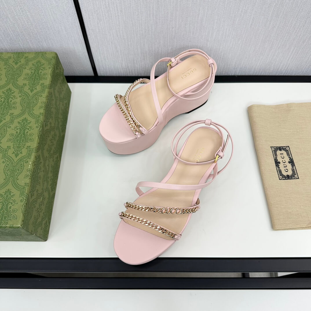 Gucci Women's Pink Signoria Platform Sandal - Image 2