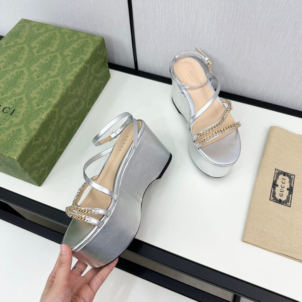 Gucci Women's Silver Signoria Platform Sandal