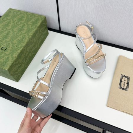 Gucci Women's Silver Signoria Platform Sandal