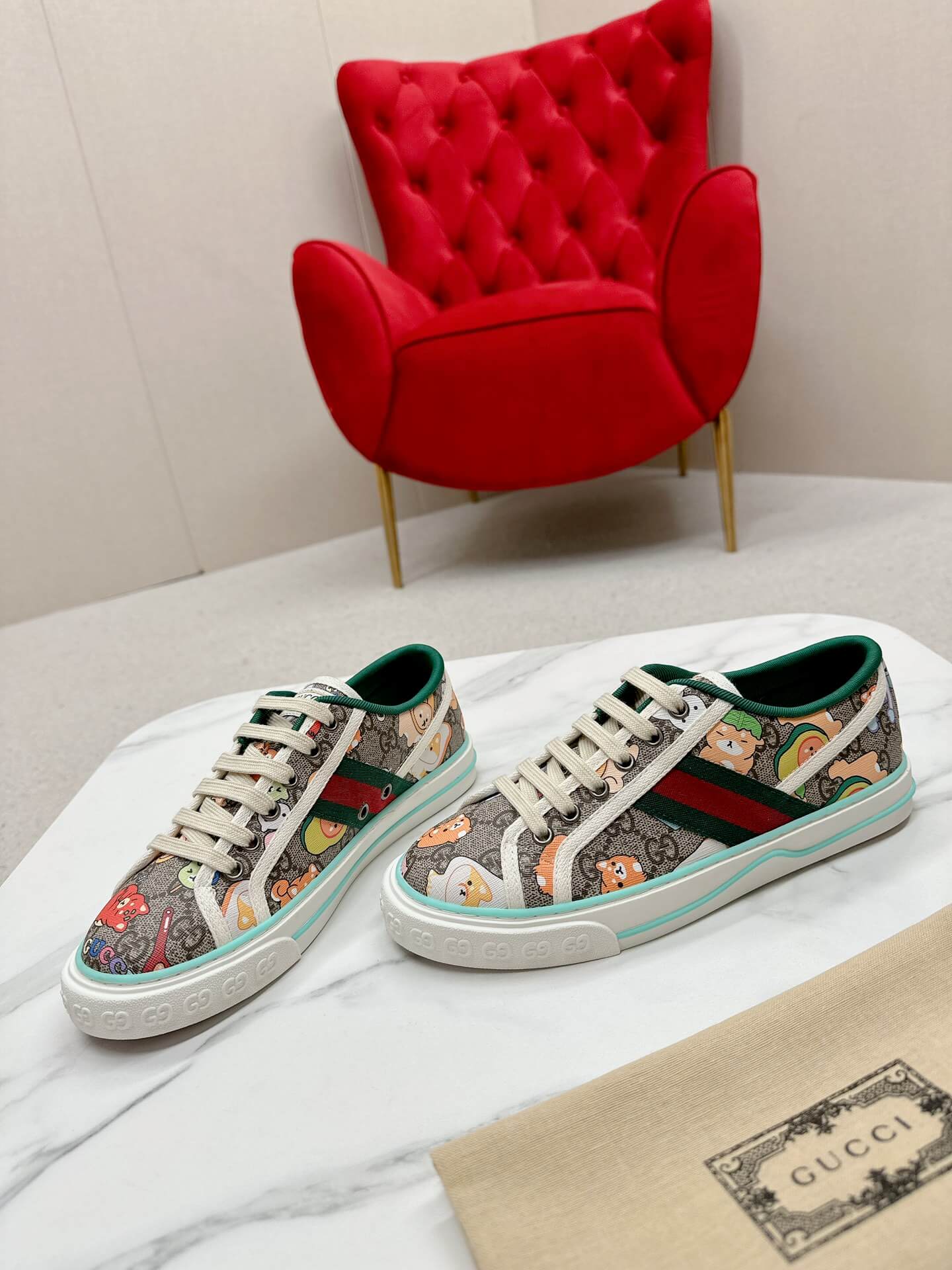 Gucci Women's Tennis 1977 Trainer with Toon Print